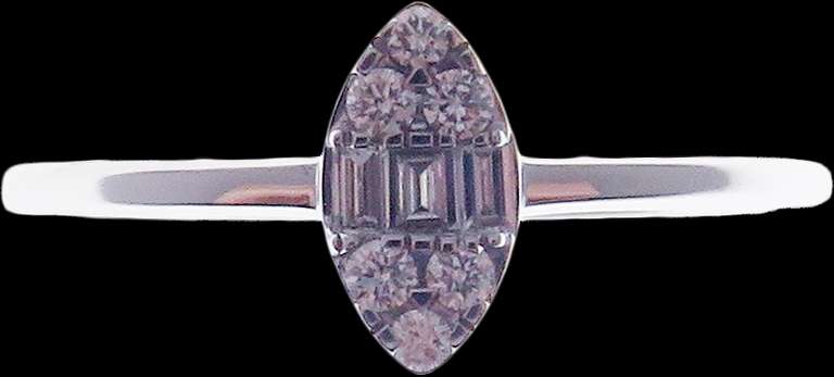 Brilliant Oval Diamond Cluster 18k White Gold Ring