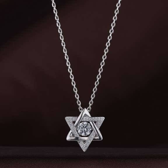 Jewish star David Dancing Stone Pendant