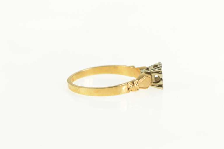 14K Yellow Gold 3.75mm Vintage NOS 1950's Engagement Setting Ring