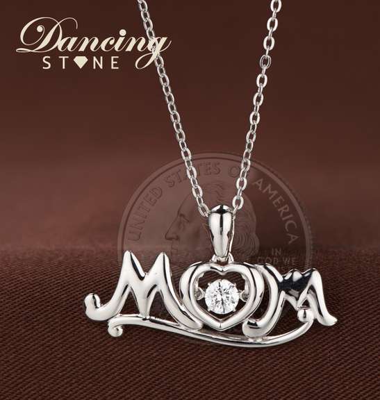 Mom Dancing Stone Silver pendant