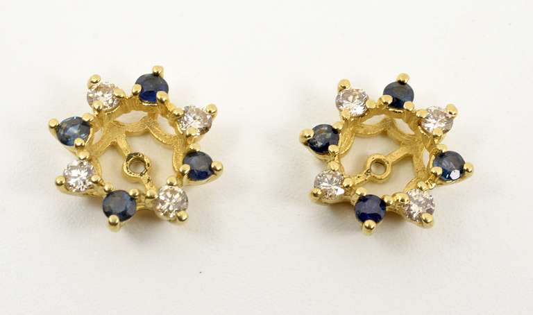 Useful Sapphire & Diamond Earring Jackets