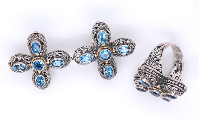 LADIES ELEGANZA RING AND MATCHING EARRINGS.