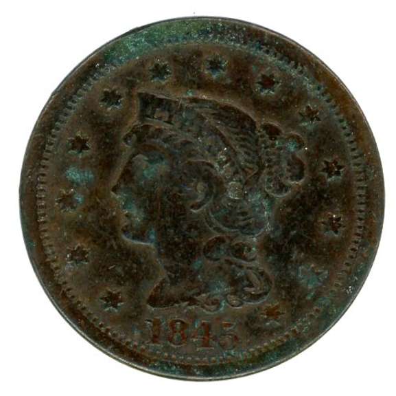 1845 Braided Hair Large Cent