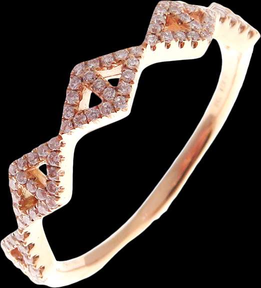Stunning 18k Rose Gold Diamond Studded Ring
