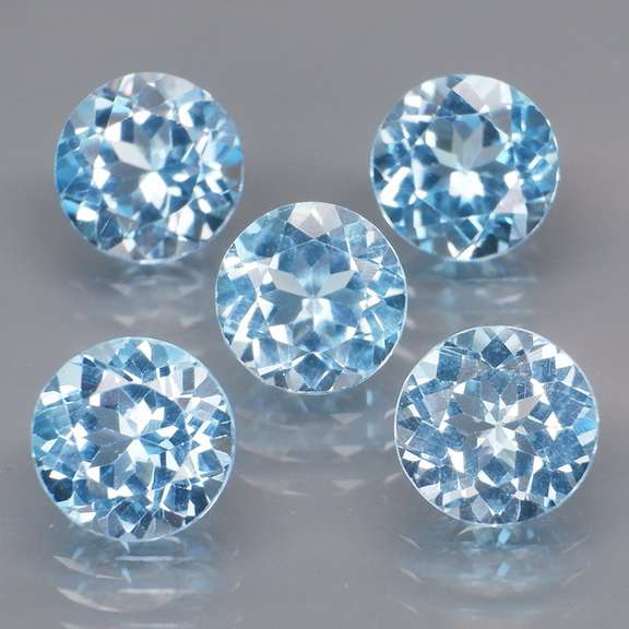 Sparkling! 5 piece 11.66ct full fire sky blue Topaz set
