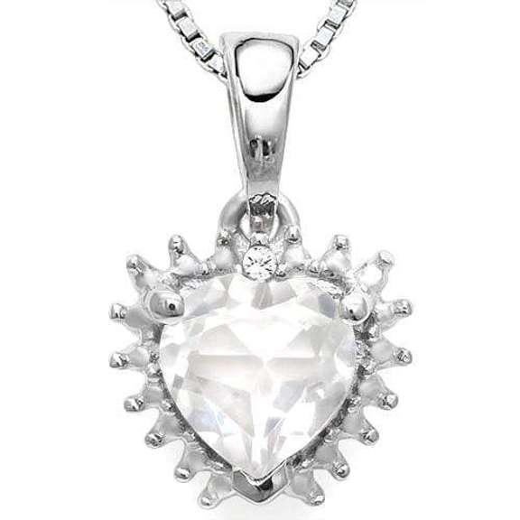 1.00 CT WHITE TOPAZ 925 STERLING SILVER PENDANT