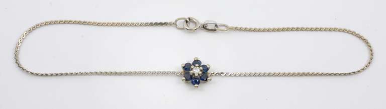 Sweet Little White Gold & Sapphire Bracelet