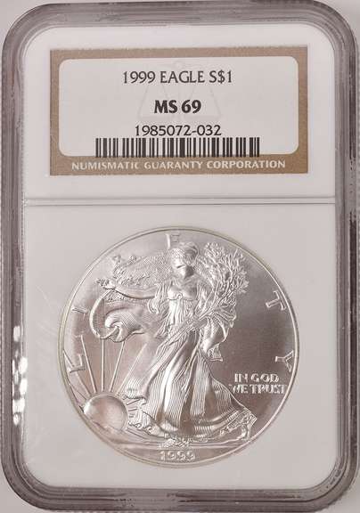 1999 American Silver Eagle NGC MS69