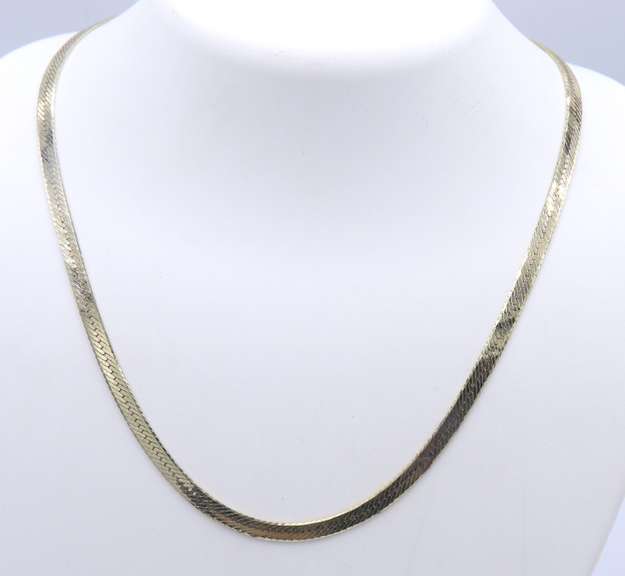 Italian Sterling Silver Herringbone Necklace