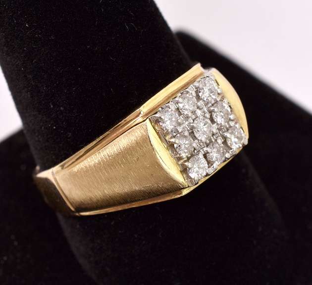 Marvelous Men's Diamond Ring in 14K Yellow Gold