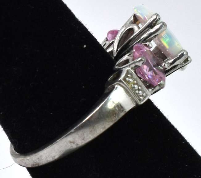Opal And CZ Ring