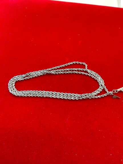 14K WHITE GOLD ROPE CHAIN
