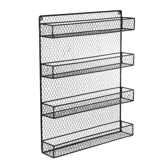4 Layers Wall Mounted Spice Can Holder Iron Storage Rack