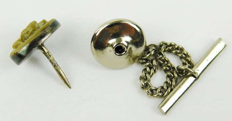 Antique Lava Cameo Tie Tac