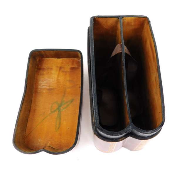 Vintage Italian Leather & Gold Gilt Card Box