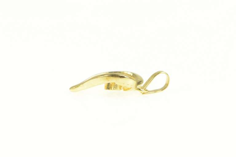 18K Yellow Gold Diamond Inset Curvy Heart Love Symbol Pendant