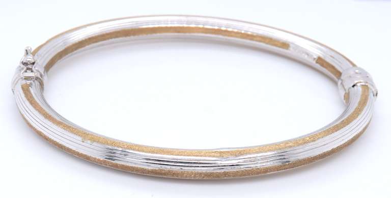 Simple but Elegant 14kt Yellow & White Gold Bangle