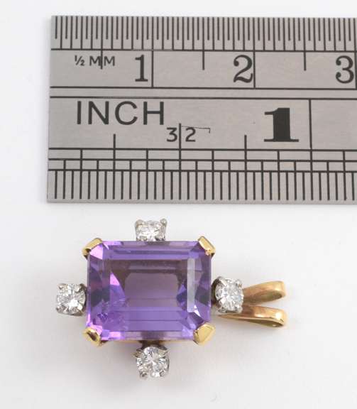 Nice Amethyst and Diamond Pendant