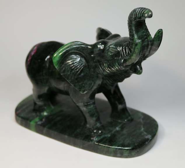 Giant! 6,360ct Ruby in Zoisite elephant carving