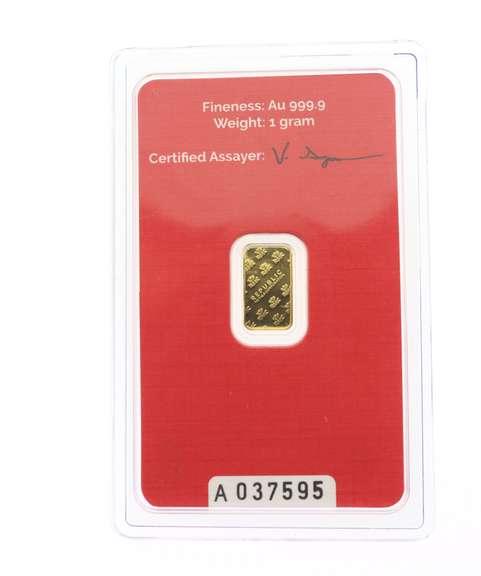 1 Gram Pure .999 Gold Bar