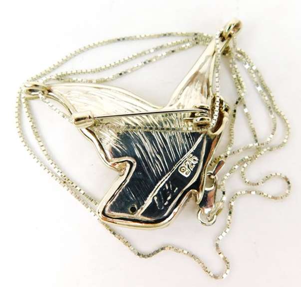 Signed Large Sterling Butterfly Necklace