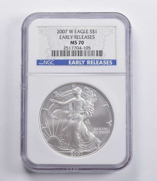 MS70 2007-W American Silver Eagle ER NGC