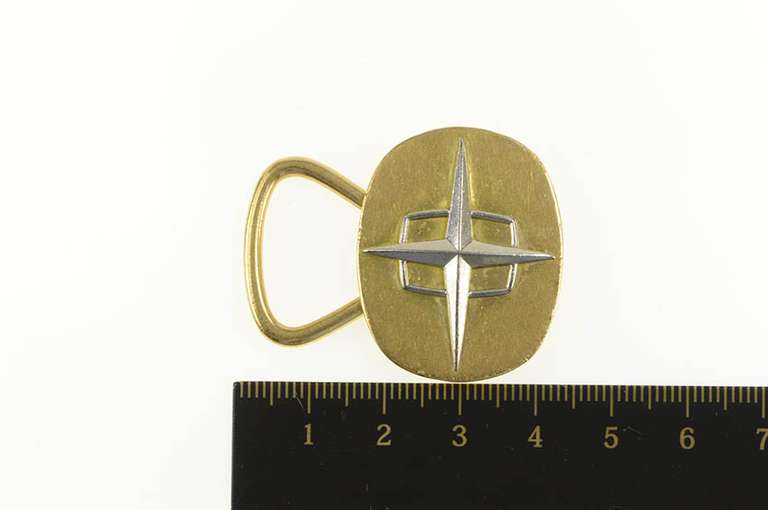 18K Yellow Gold Bulgari Two Tone North Star Symbol Key Ring