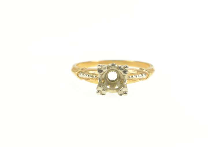 14K Yellow Gold Vintage NOS 1950's 5.4mm Engagement Setting Ring