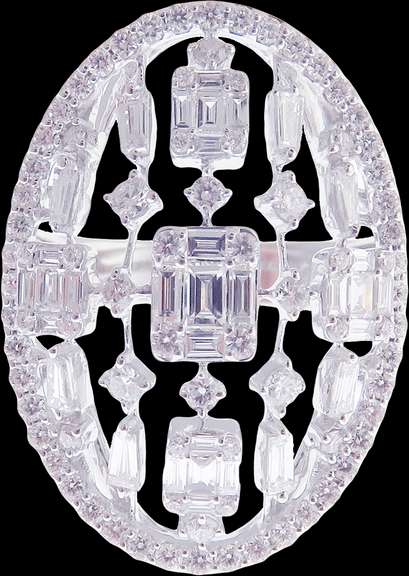 Intricate Diamond Puzzle 18k White Gold Ring