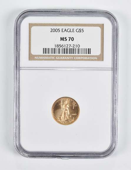 MS70 2005 $5 American Gold Eagle 1/10 Oz. .999 Fine Gold NGC