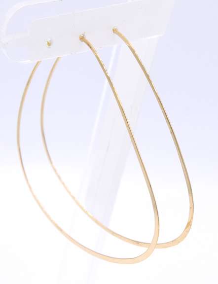 Lovely Yellow Gold Large Hoop Earrings