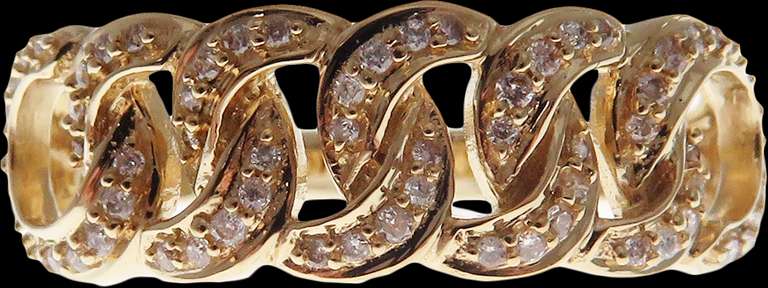 Chic 18kt Yellow Gold Diamond Chain Band