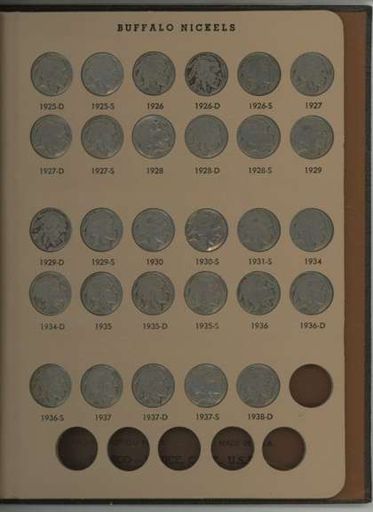 Complete Set of 70 Diff. Buffalo Nickels 1913-1938-D in album