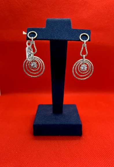 CUTE 14K ROSE GOLD LEVERBACK EARRINGS WITH DIAMONDS
