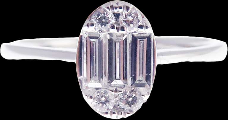 Illustrious Diamond Cluster 18k White Gold Ring