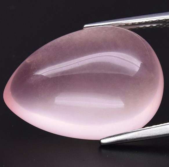 Glowing! 16.74ct powder pink Rose Quartz cabochon