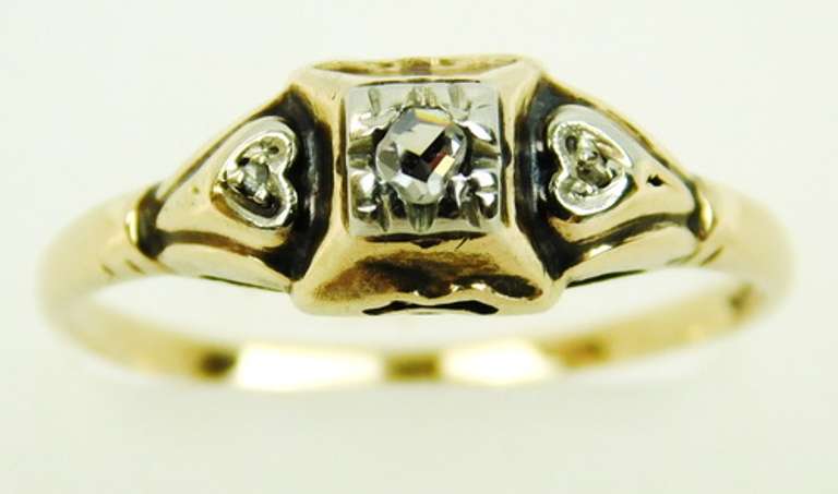 Antique 10K Diamond Ring, Size 7.25