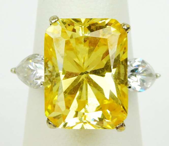 Glamorous Jolie Gabor Sterling Cocktail Ring, Size 6