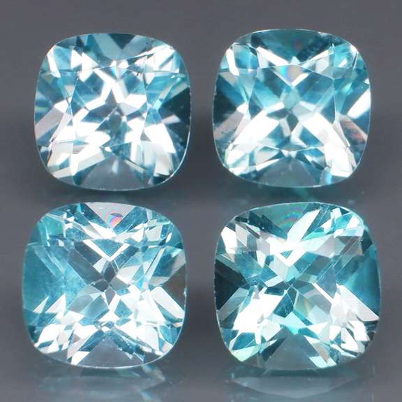 Large 10.08ct vivid blue cushion cut Topaz set