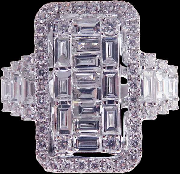 Regal Diamond Cluster 18k White Gold Halo Ring