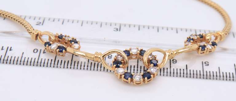 Vintage 2ctw Sapphire & Diamond Necklace, 14k