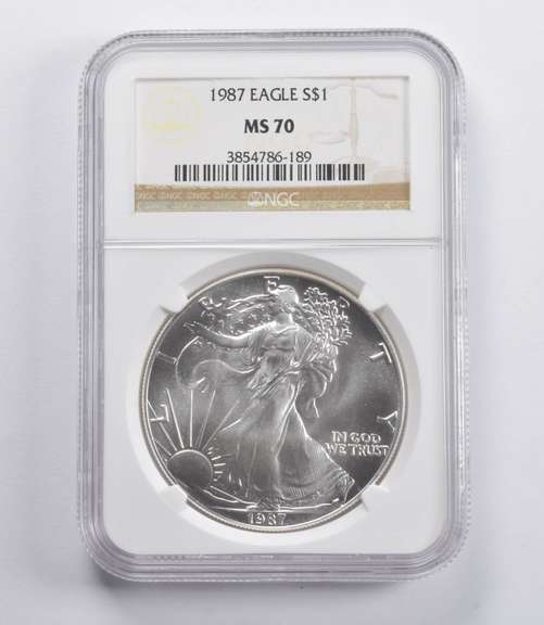 MS70 1987 American Silver Eagle NGC