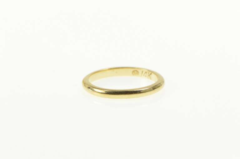 14K Yellow Gold 2.0mm Classic Rounded Simple Wedding Band Ring