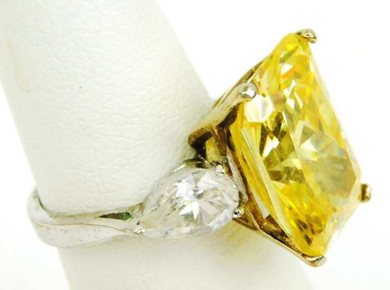 Glamorous Jolie Gabor Sterling Cocktail Ring, Size 6