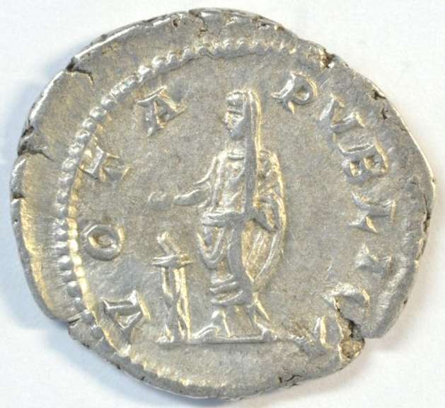 Scarce Geta Roman silver Denarius, 209-212 AD. Real nice