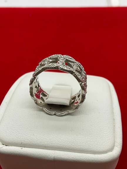 18K White Gold Diamond Eternity/Anniversary Band – 1.00 CTW, Wide and Elegant