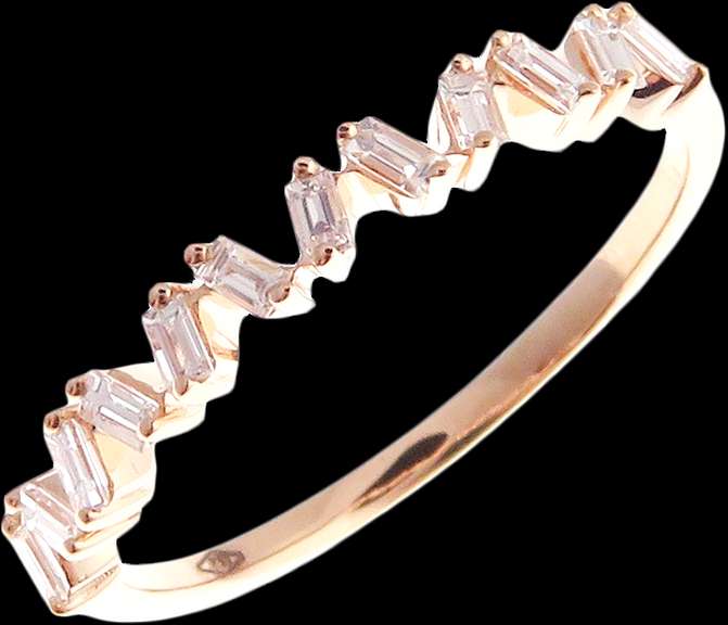 Contemporary Dominio Diamond Set 18k Rose Gold Ring