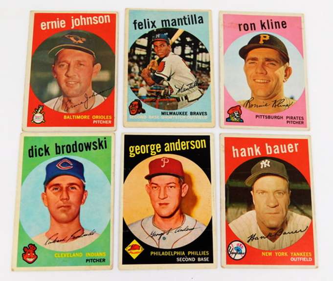 6 Topps 1959 Baseball Cards