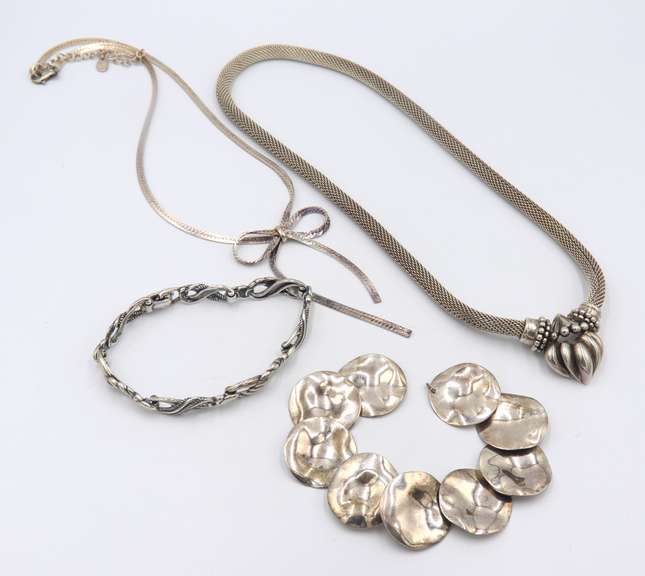 Group Lot of 2 Vintage 925 Sterling Silver Jewelry