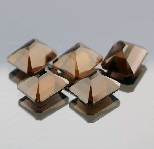Emerald cut! Unheated! 26.98ct Smoky Quartz set